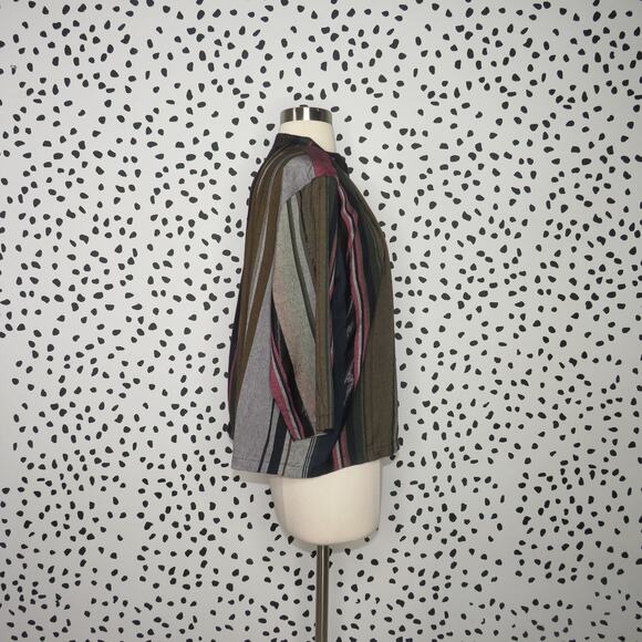 Apiece Apart Striped Agata Boho 3/4 Sleeve Shirred Top - Picture 5 of 11